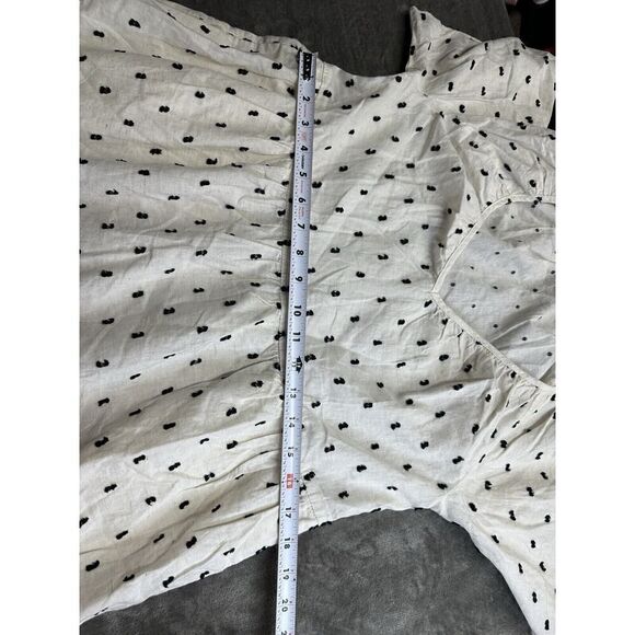 MADEWELL Womens Beige Cotton-Linen Lorelei Mini Dress NEW Clip-Dot Small - Picture 9 of 13